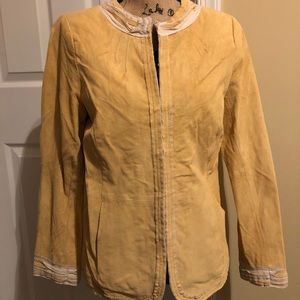 Bradley bayou yellow suede blazer jacket small 4 6